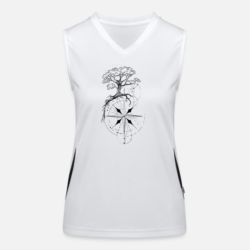 Arbre de vie géométrique rose des vents Débardeur respirant contrasté Femme