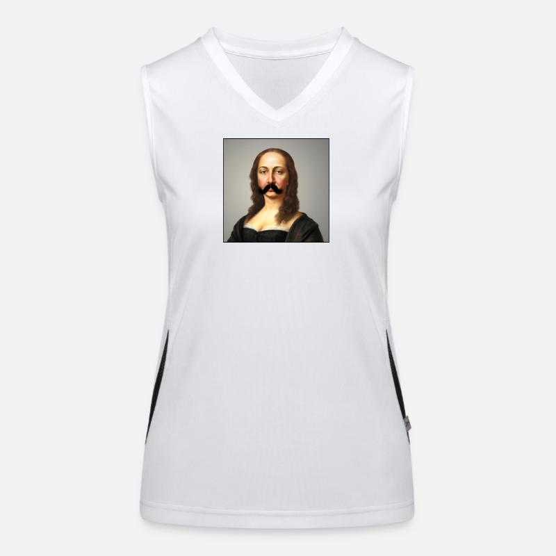 Mona lisa mit Schnurrbart! Funktionelles Kontrast-Tank Top für Frauen
