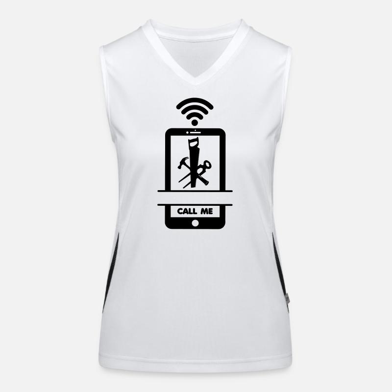 Call me phone carpenter Women's Functional Contrast Tank Top