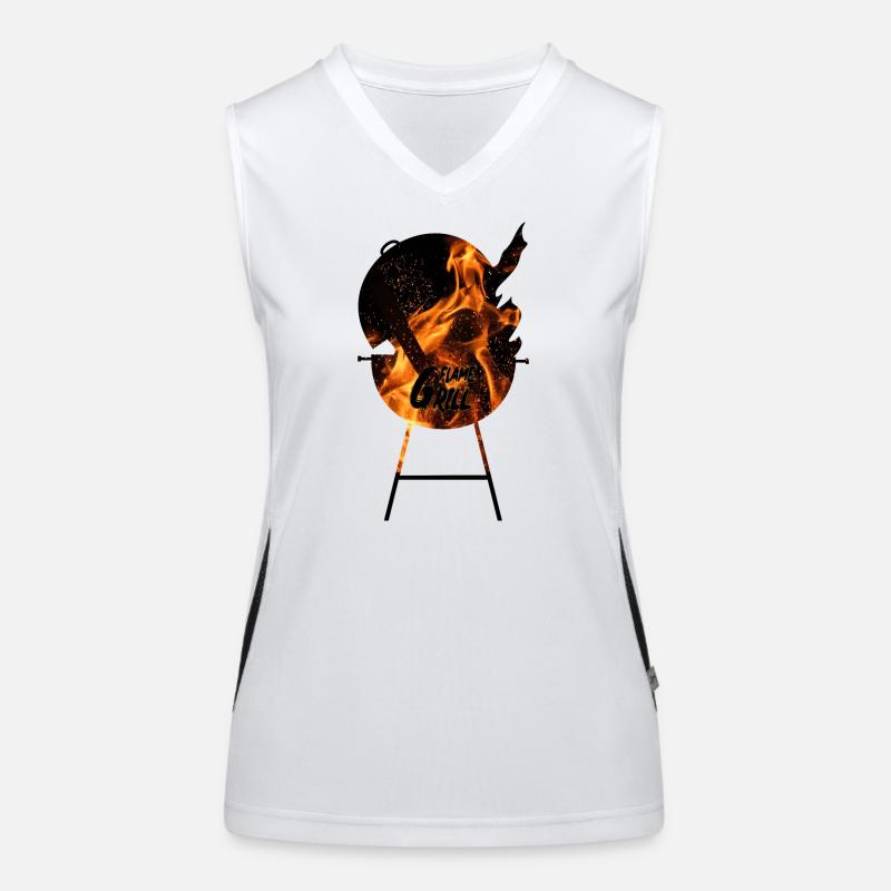 Grill with Fire BBQ Design for Men Women's Functional Contrast Tank Top