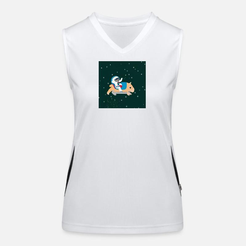 Astronaut on a space capybara Women's Functional Contrast Tank Top