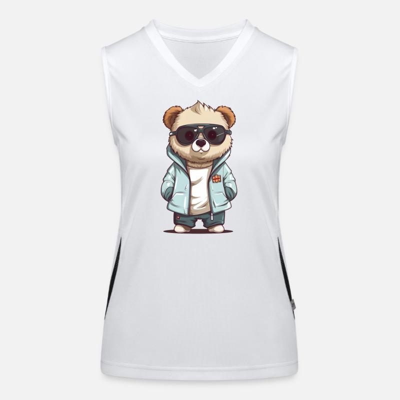 Lunettes de soleil Panda en veste cool Débardeur respirant contrasté Femme
