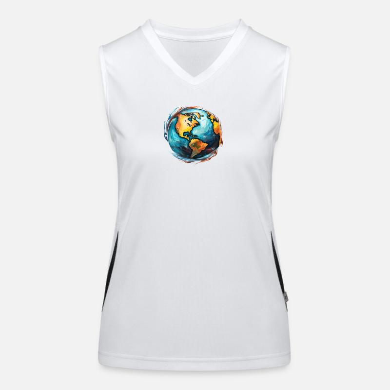 Globe en mouvement Débardeur respirant contrasté Femme
