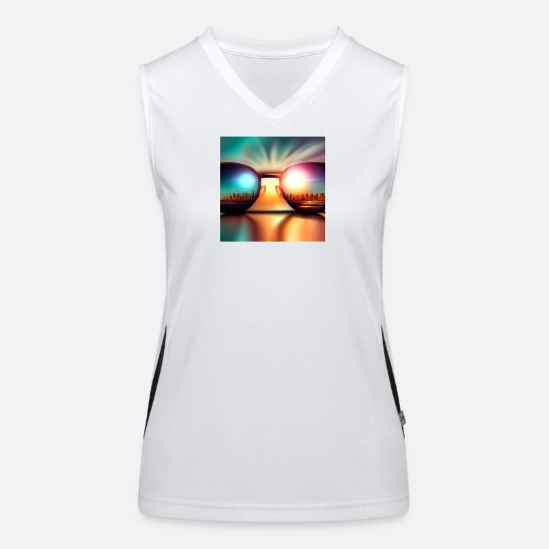 Sunglasses @ Morning Funktionelles Kontrast-Tank Top für Frauen