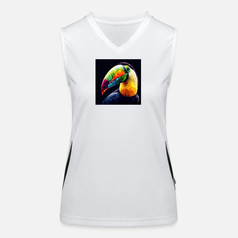 Tukan farbenfroh Polygon Kunst Funktionelles Kontrast-Tank Top für Frauen