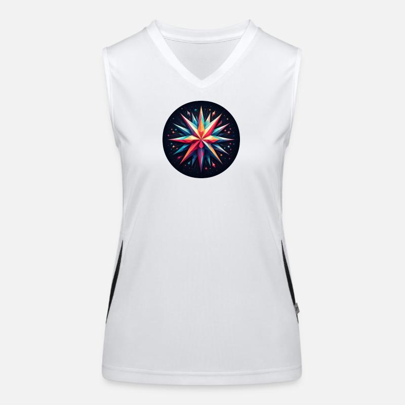 Polygon Stern bunt Funktionelles Kontrast-Tank Top für Frauen