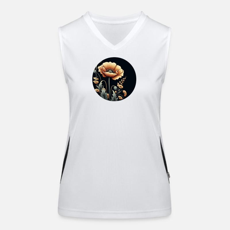 Flower, Orange, Beige, Natural, Botany Women's Functional Contrast Tank Top