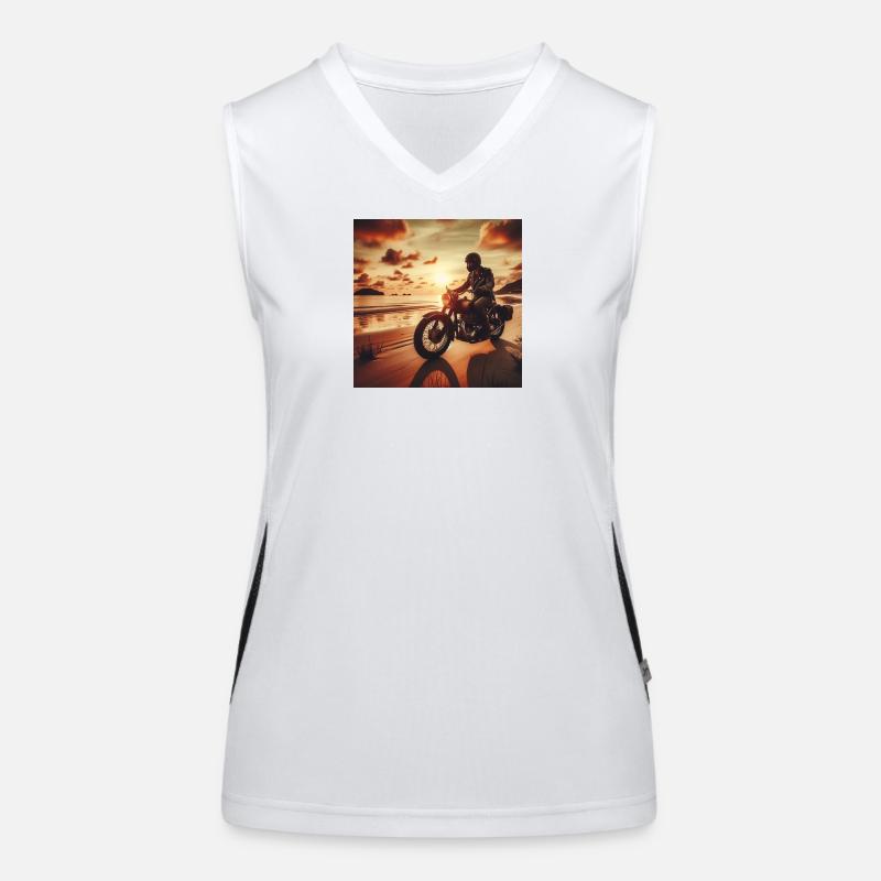 Motorcycle Old Sunset 3 Funktionelles Kontrast-Tank Top für Frauen