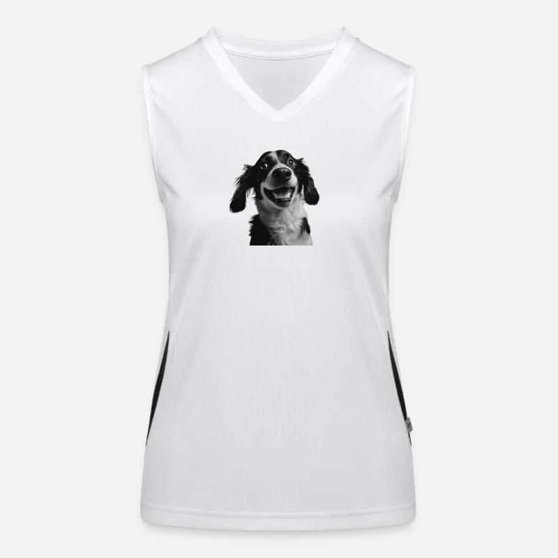 Sourire de cheer des border collies Débardeur respirant contrasté Femme