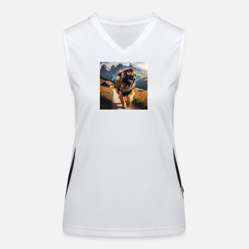 Leonberger Kunst Funktionelles Kontrast-Tank Top für Frauen
