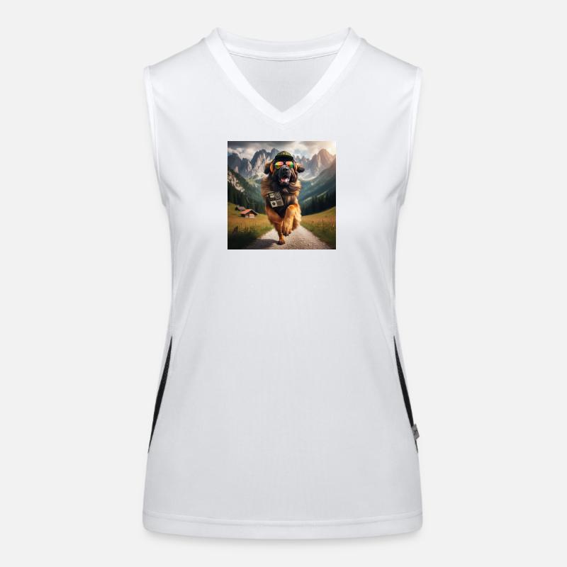 Leonberger Kunst Funktionelles Kontrast-Tank Top für Frauen