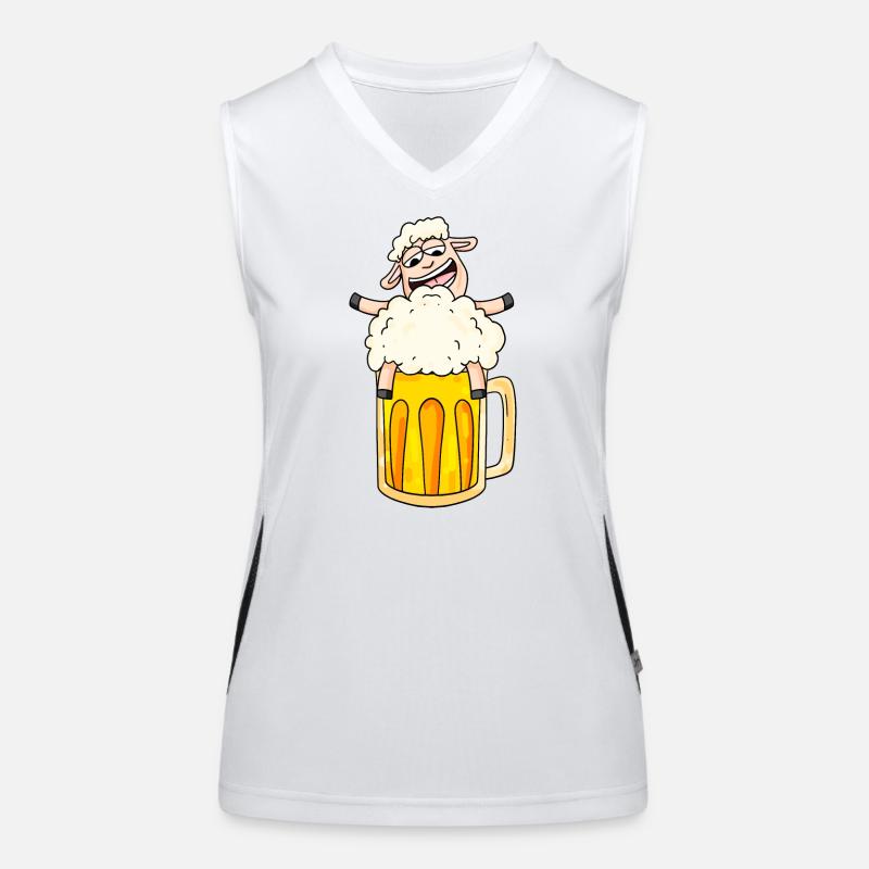 Bande dessinée de mouton à la bière Débardeur respirant contrasté Femme