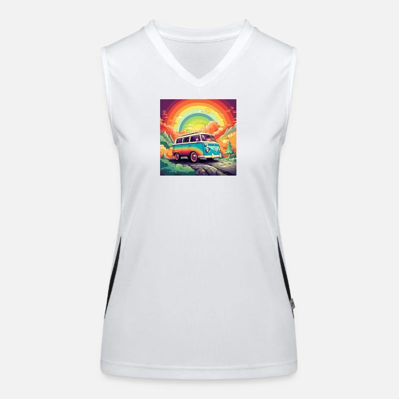 Rainbow Bus Retro Trip Women's Functional Contrast Tank Top
