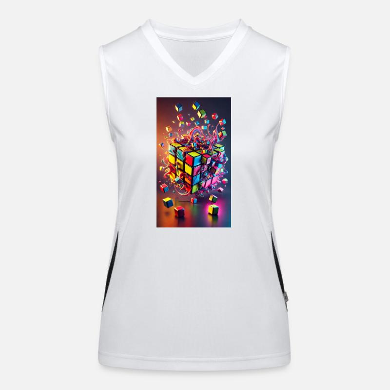 Color Explosion Cube Women's Functional Contrast Tank Top