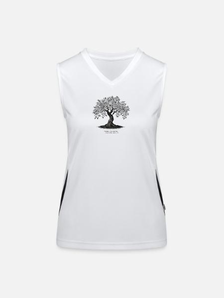 Olive tree - Women's Functional Contrast Tank Top - white/black - Front
