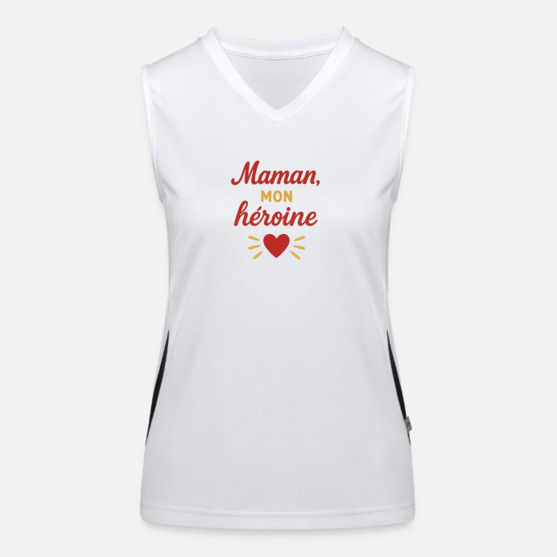 Heldin Mama Geschenk mit fürsorglichem Herzen Funktionelles Kontrast-Tank Top für Frauen