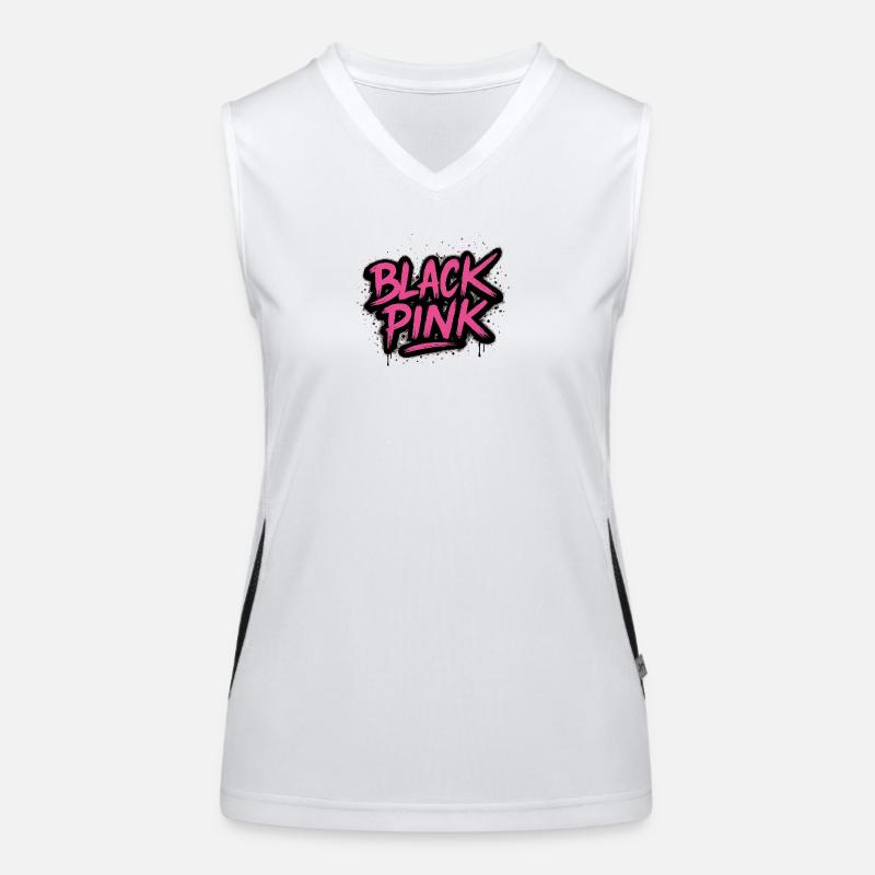 Black pink - Women's Functional Contrast Tank Top - white/black