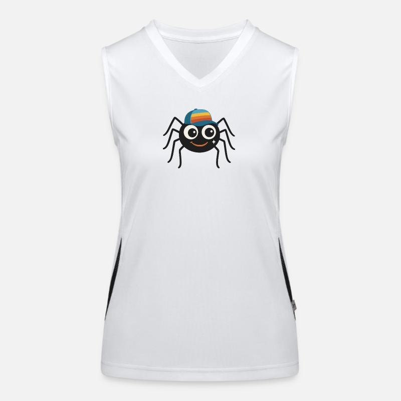 Cool spider with retro cap – cute & cheeky Women's Functional Contrast Tank Top