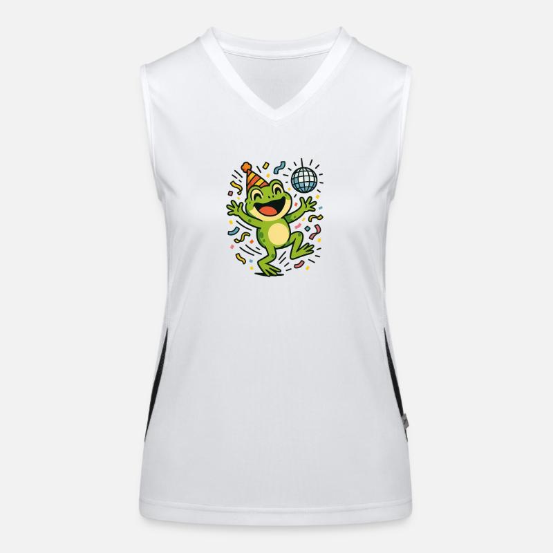 Party-Frosch Funktionelles Kontrast-Tank Top für Frauen