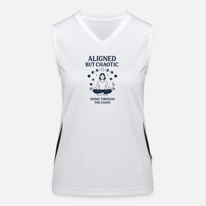 Ausgewogenes und chaotisches Meditationsdesign Funktionelles Kontrast-Tank Top für Frauen
