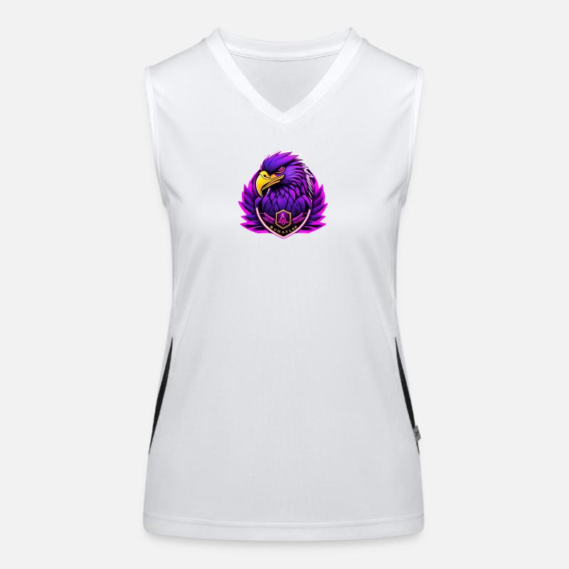 Futuristic eagle with neon accents Women's Functional Contrast Tank Top
