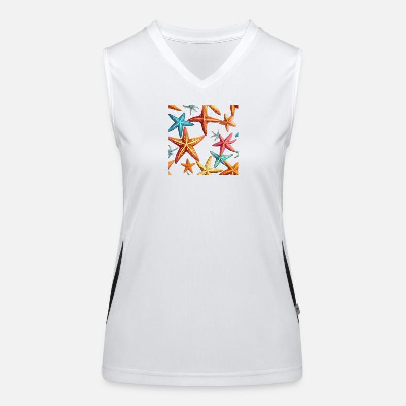 Farbenfrohe Seesterne Funktionelles Kontrast-Tank Top für Frauen