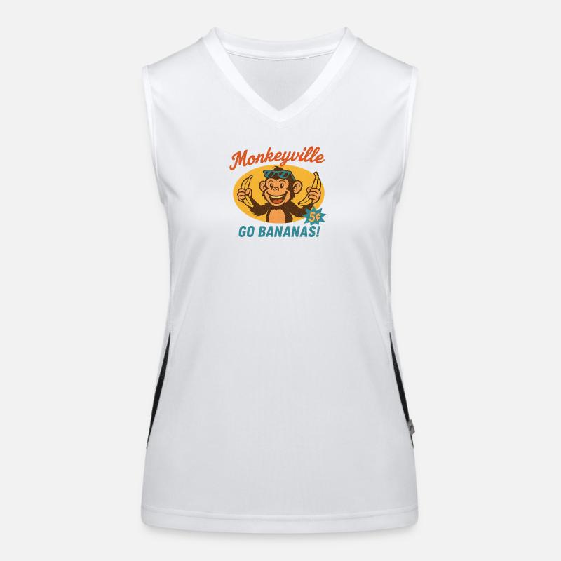Affe - Monkeyville Funktionelles Kontrast-Tank Top für Frauen