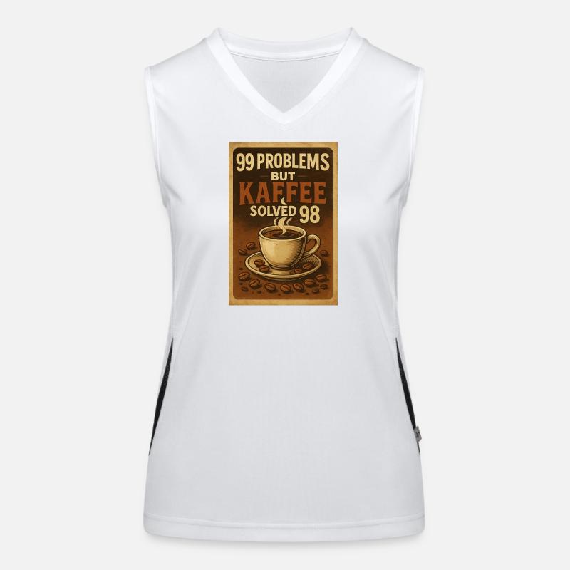 99 Problems – but Kaffee solved 98 Funktionelles Kontrast-Tank Top für Frauen
