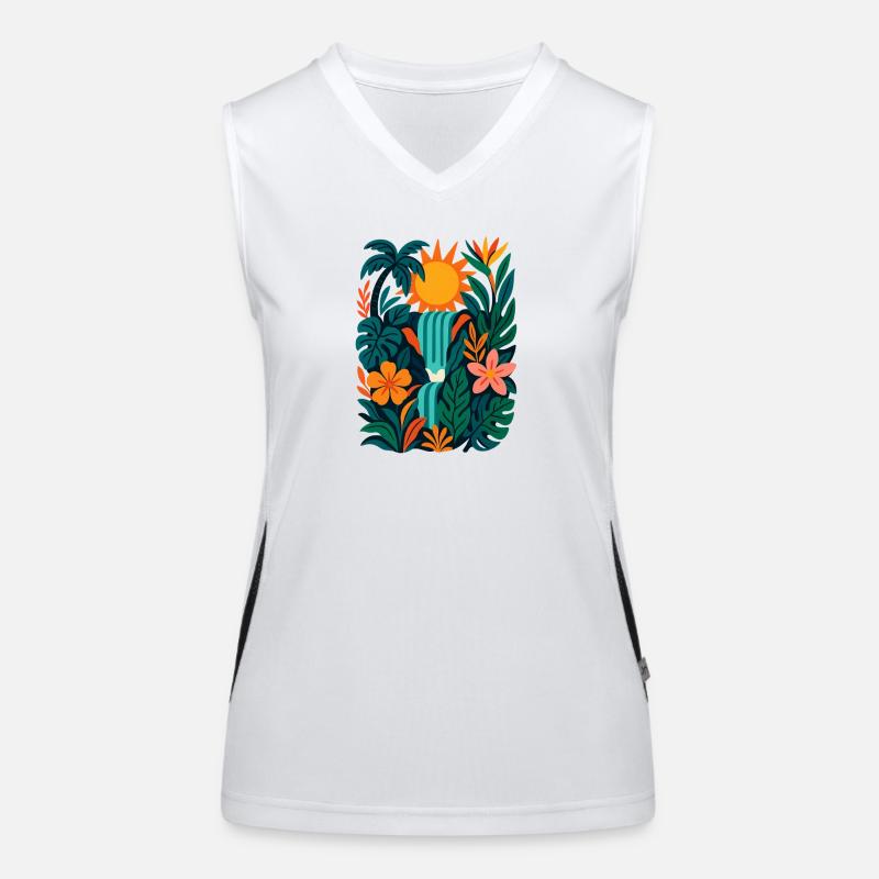 Lebendiger Dschungel Funktionelles Kontrast-Tank Top für Frauen