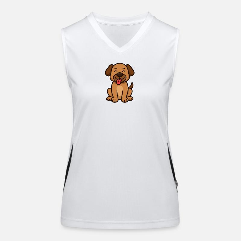 Süßer Hund – Cartoon Style Design Funktionelles Kontrast-Tank Top für Frauen