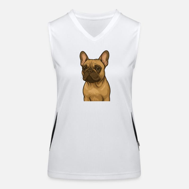 Frenchie in Love Funktionelles Kontrast-Tank Top für Frauen