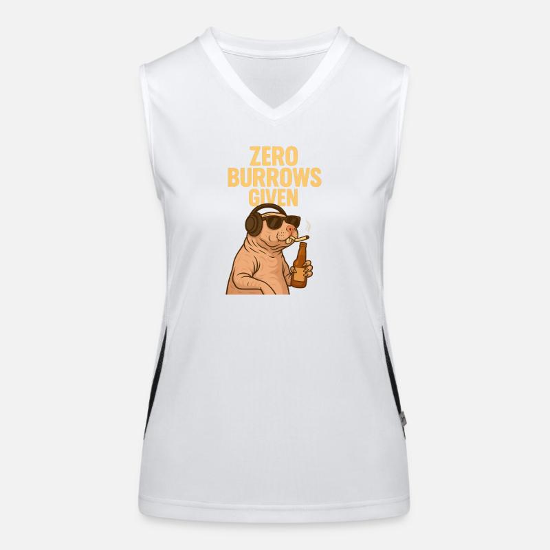 Rebellischer Nacktmull – Zero F*cks Given Funktionelles Kontrast-Tank Top für Frauen