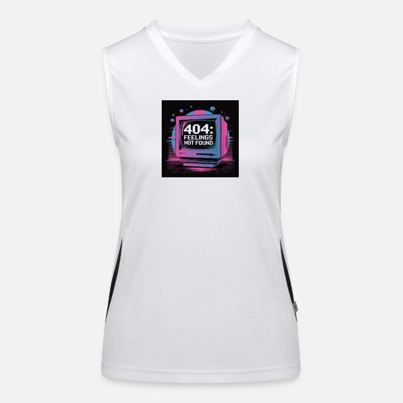 Retro Tech 404 Feelings Not Found Design Women's Functional Contrast Tank Top