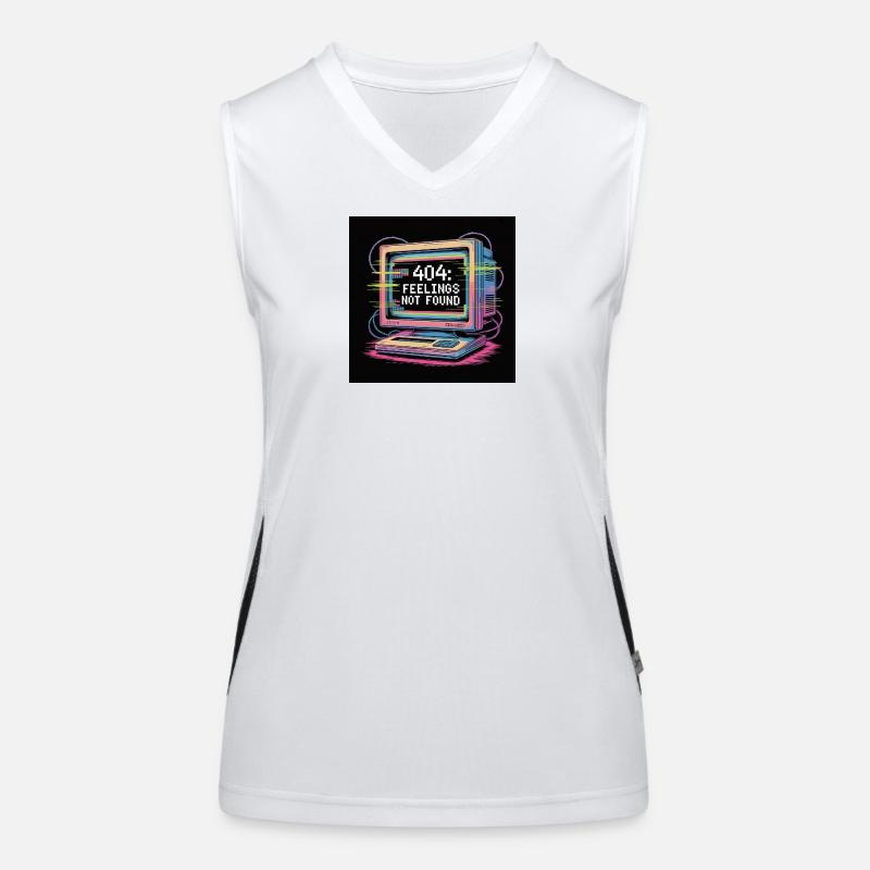 Retro Computer 404 No Feeling Women's Functional Contrast Tank Top