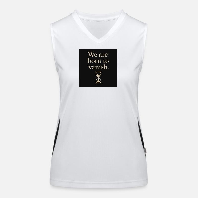 Vergänglichkeit Spruch mit Sanduhrdesign Funktionelles Kontrast-Tank Top für Frauen