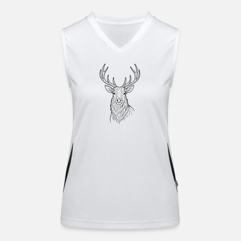 Modern deer design Women's Functional Contrast Tank Top