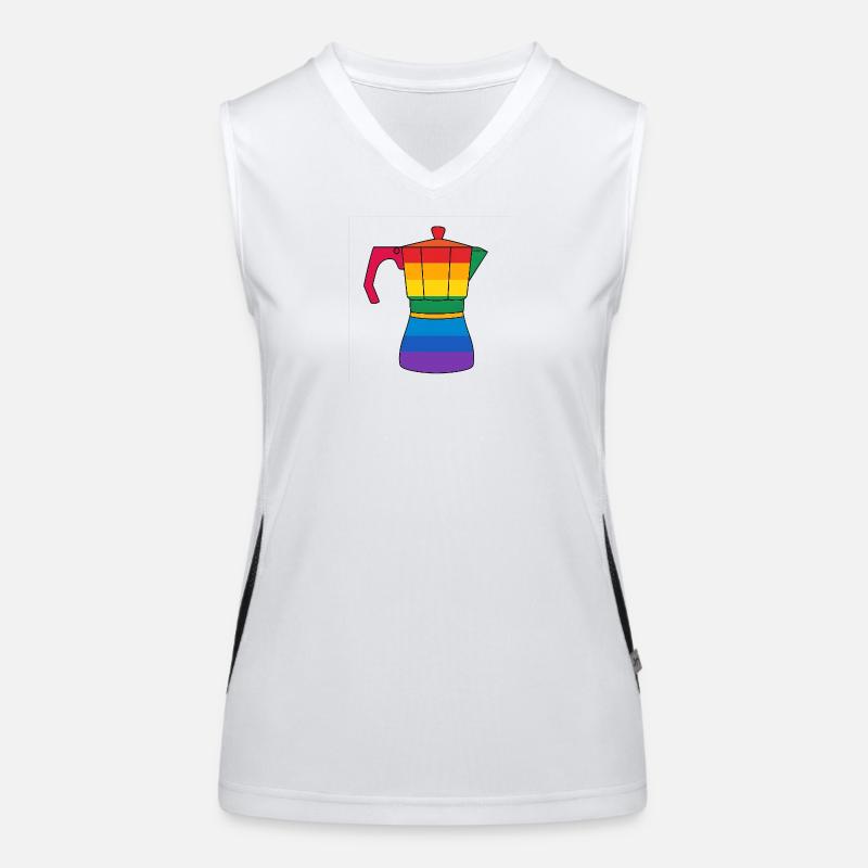 Vibrant rainbow coffee maker Women's Functional Contrast Tank Top