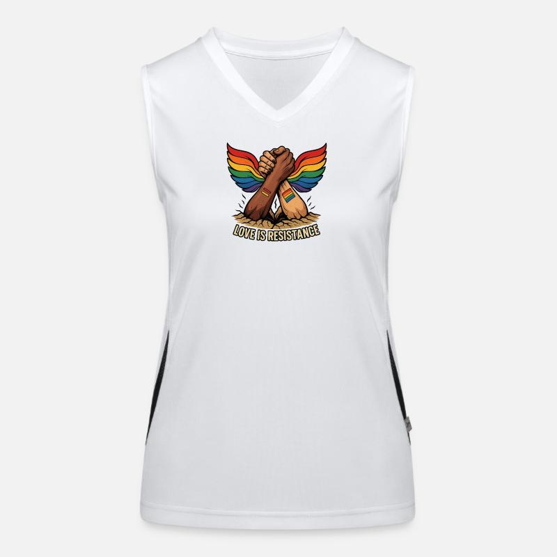 Unity in Pride Handclasp with Rainbow Wings Women's Functional Contrast Tank Top