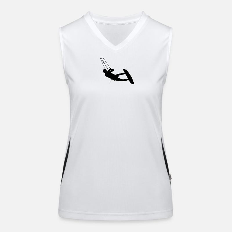 Kiter. Kitesurfing Funktionelles Kontrast-Tank Top für Frauen