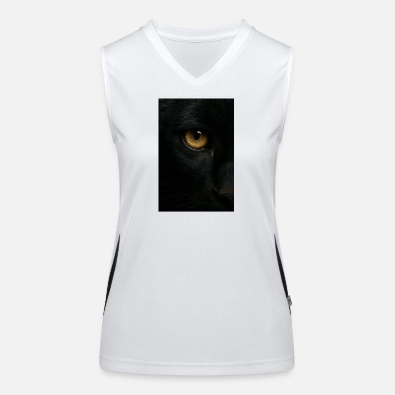 Mystischer Schwarzer Panther Blick Women's Functional Contrast Tank Top