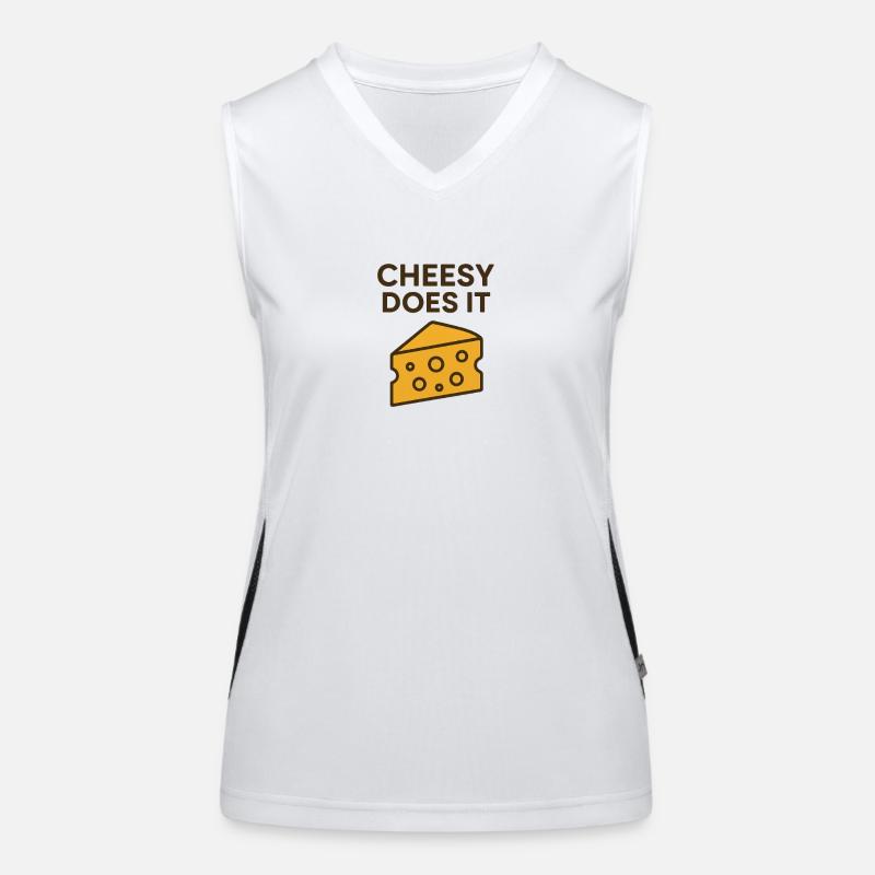 Cheesy does it Motivational Design Funktionelles Kontrast-Tank Top für Frauen