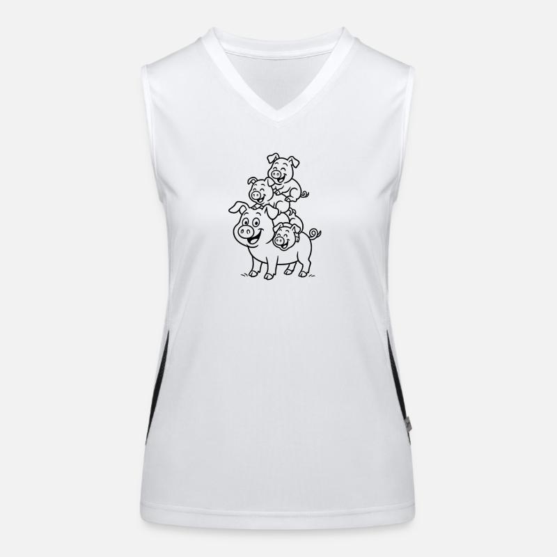 pig, sow Women's Functional Contrast Tank Top