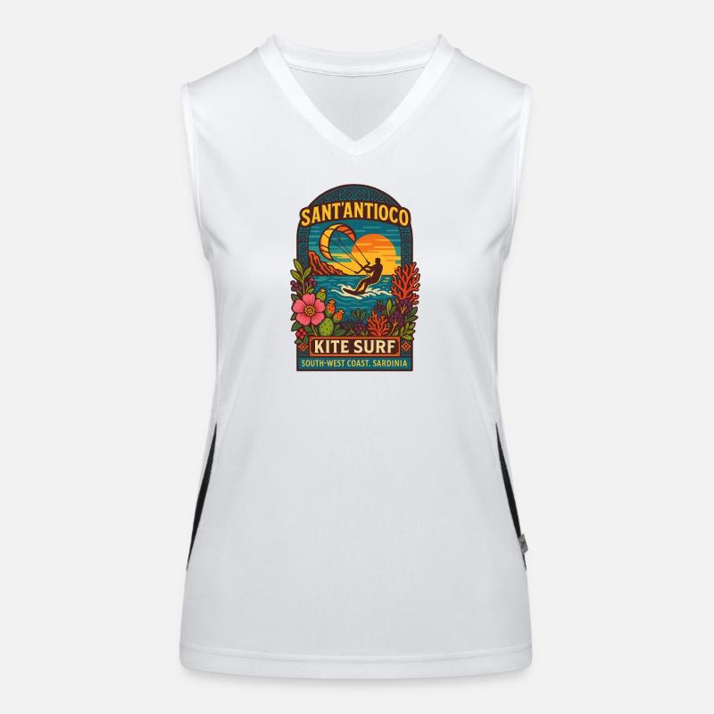 SANTANTIOCO_KITE_SURF Funktionelles Kontrast-Tank Top für Frauen