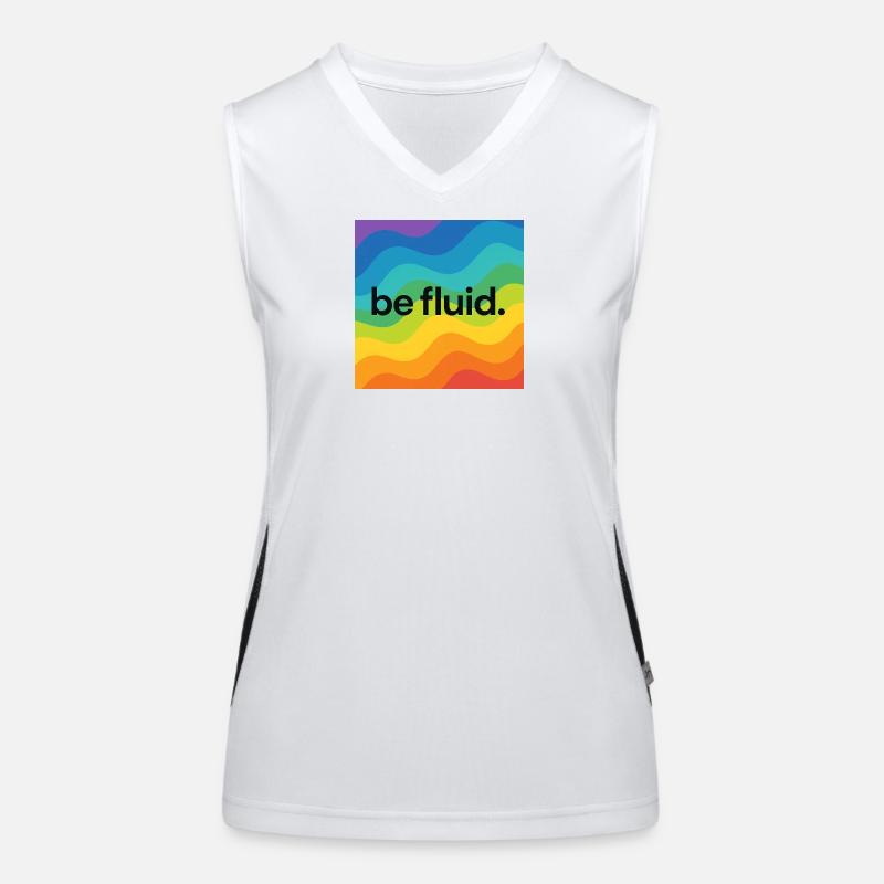 Be Fluid – LGBTQ+ Pride Design mit progressiver Bo Funktionelles Kontrast-Tank Top für Frauen