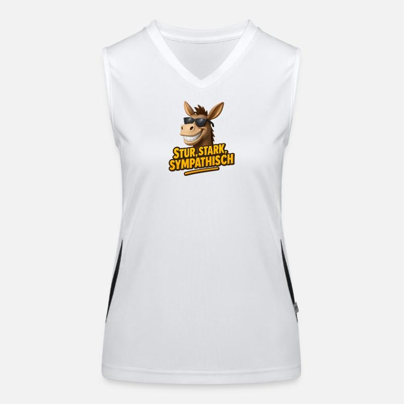 Stubborn, strong, likeable – The donkey with style Women's Functional Contrast Tank Top