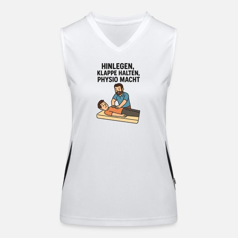 Lie down, shut up, physio POWER Women's Functional Contrast Tank Top