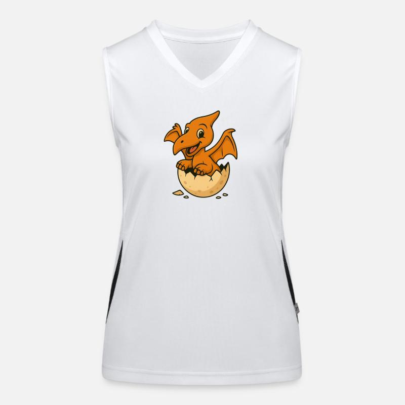 Kleiner Drachen im Ei Funktionelles Kontrast-Tank Top für Frauen