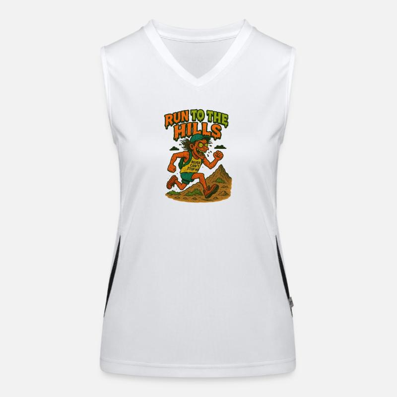 Adventurous run to the mountain top Women's Functional Contrast Tank Top