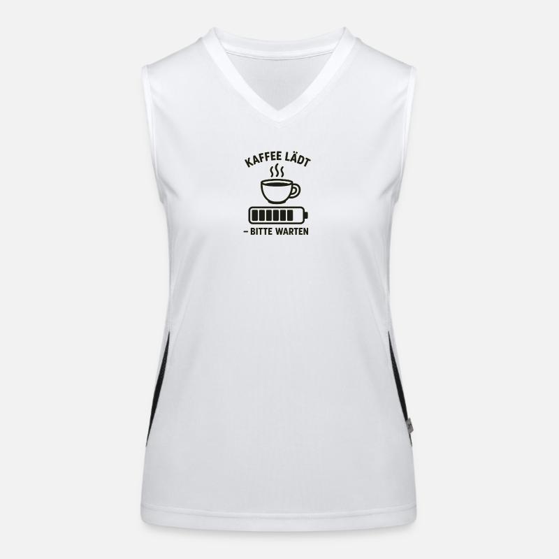 Kaffee lädt – bitte warten Funktionelles Kontrast-Tank Top für Frauen
