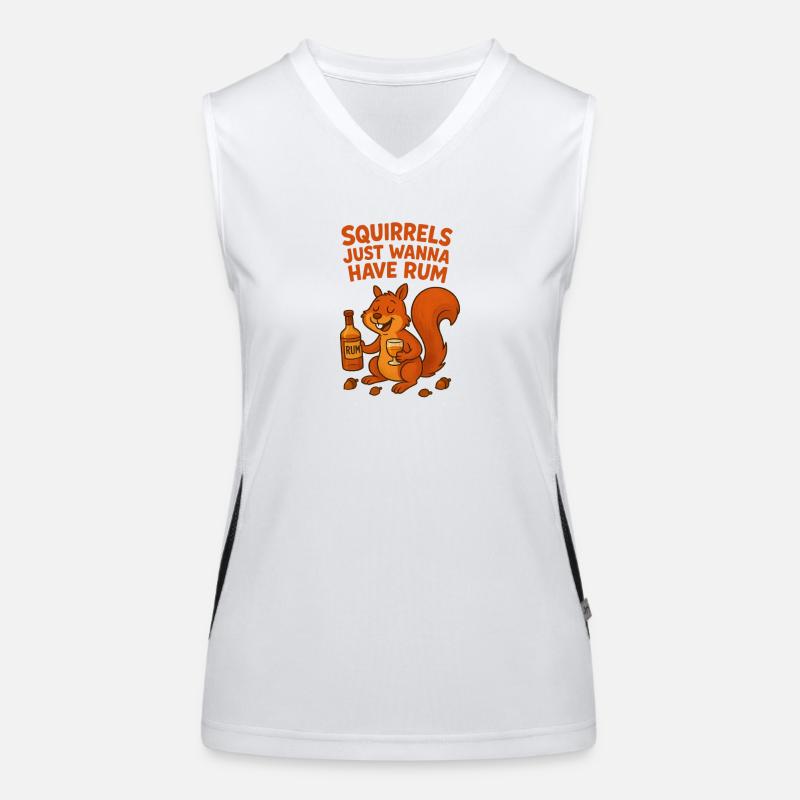 Squirrel with Rum and Humor Women's Functional Contrast Tank Top
